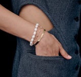 Noailles 14K Freshwater Pearl Station Bracelet 4mm