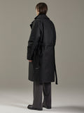 TURTLE NECK BELTED LONG DOWN COAT