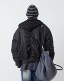 Detachable hood shirring MA-1 jumper