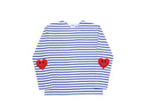 Elbow Heart Smile Stripe Long Sleeve