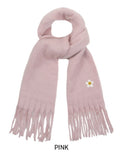 Flower dot embroidered bold muffler