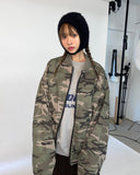 Camouflage zip-up over flight jacket