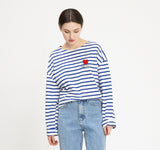 Heart Board Drawing Striped Long Sleeve