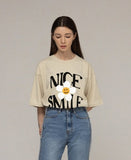 NICE SMILE logo flower short sleeve tee