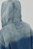 WASHING DENIM SNAP HOOD