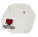 heartboard embroidery white clip sweatshirt