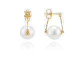 Noailles 14K Freshwater Pearl Chain Earrings 10mm