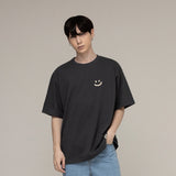 Small multi flower drawing smile short sleeve tee