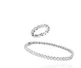 Mini Round Tennis Cubic Ring M Bracelet SET