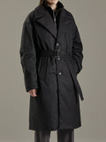 TURTLE NECK BELTED LONG DOWN COAT