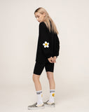 Elbow White Flower Smile PK Color Long Sleeve