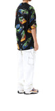 RACING CAR OPEN COLLAR HALF SLEEVE SHIRT