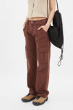Brown slim fit work cargo pants