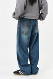 Dirty oil washed denim pants