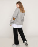 Elbow Bear Smile White Clip Sweatshirt