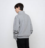 Elbow Smile Drawing Half Zip-up Sweatshirt