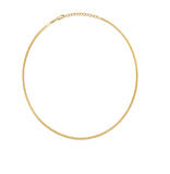 Colombed'Or Silver Herringbone Chain Necklace 3mm