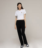 Flower Bear Embroidered Crop Short Sleeve Tee