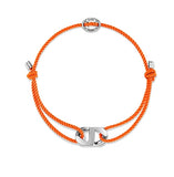 Heriter silver curve emblem string bracelet