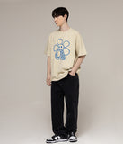 Comics Line Flower Drawing Short Sleeve T-shirt