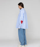 Elbow Heart Smile Overfit Stripe Shirt