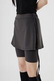 leggings layered banding skirt