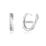 Heriter silver curve emblem earring S