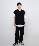 Baseball Black Logo Embroidery Knit Vest