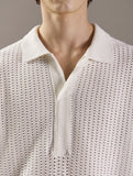 BUTTER CREAM KNIT HALF SHIRTS