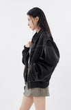 Viper leather 2-way zip-up jacket