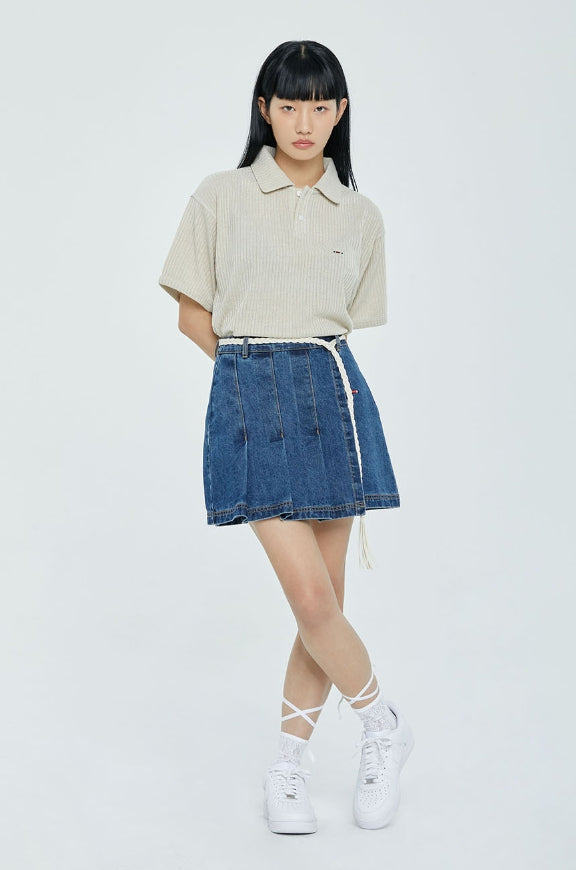 [ROMANTIC CROWN]★MINIMAL LOGO KNIT POLO ROMANTIC CROWN]☆MINIMAL LOGO KNIT POLO