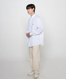 Flower Dot Embroidery Overfit Shirt
