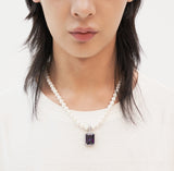 Larissa Square Cubic Pearl Necklace