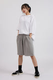 Pin-tuck sweat half banding pants