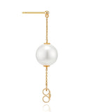 Noailles 14K Freshwater Pearl Chain Earrings 10mm