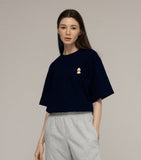 Duck Face Embroidered Smile Short Sleeve Tee
