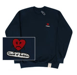 heartboard embroidery white clip sweatshirt