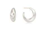 Champagne Moon Silver chunky earring XL