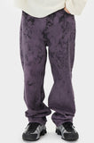 Purple tie-dye washing denim pants