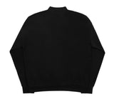 Flower Dot Embroidery Mock Neck Polar Sweatshirt