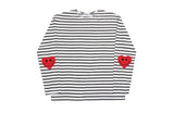 Elbow Heart Smile Stripe Long Sleeve