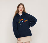 Rainbow Life Smile Logo White Clip Hoodie