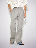 CREASE LEATHER WIDE PANTS