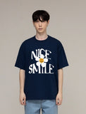NICE SMILE logo flower short sleeve tee