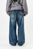 Dirty oil washed denim pants