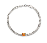 Etincelle color Silver curve chain bracelet
