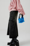 cargo pocket denim long skirt