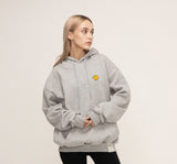 Drawing dot back logo white clip hoodie