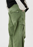 Dying big cargo wide cotton pants