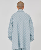 23SS Checkerboard Oversized Denim Shirt